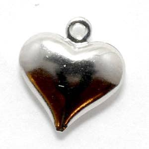 Shiny Silver Heart Charm for wholesale by Lizzy James