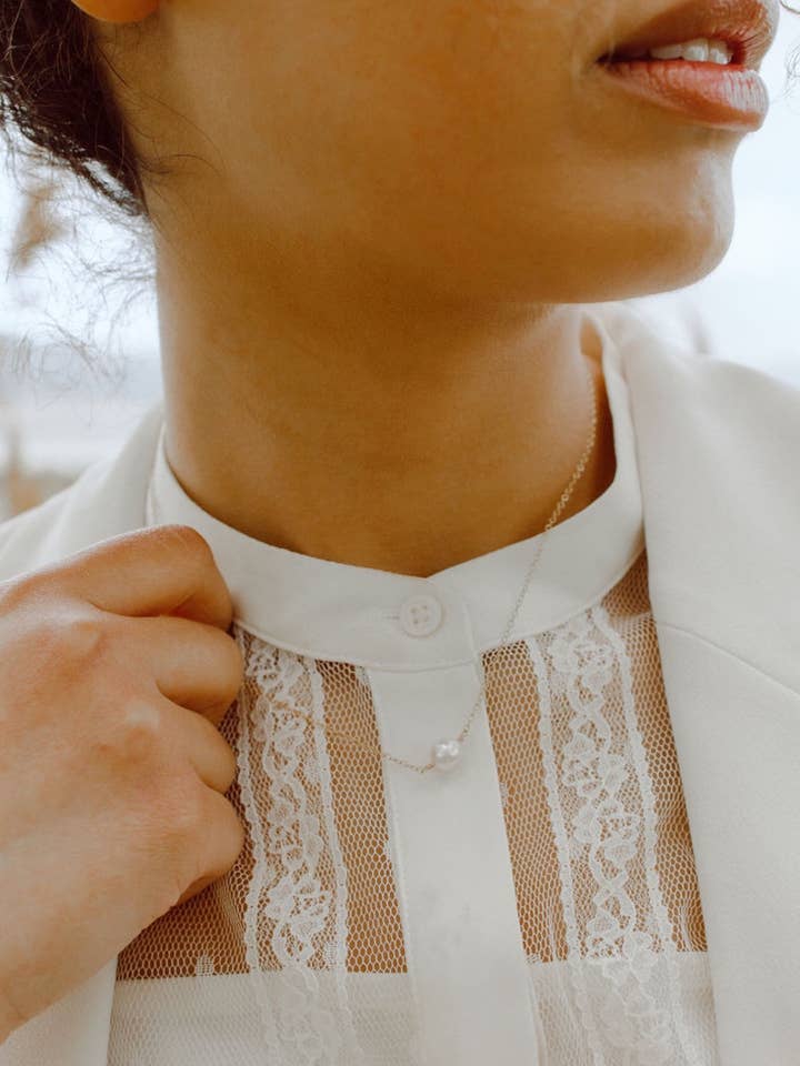 Single Pearl Necklace for wholesale by Urban Gypsea Jewelry