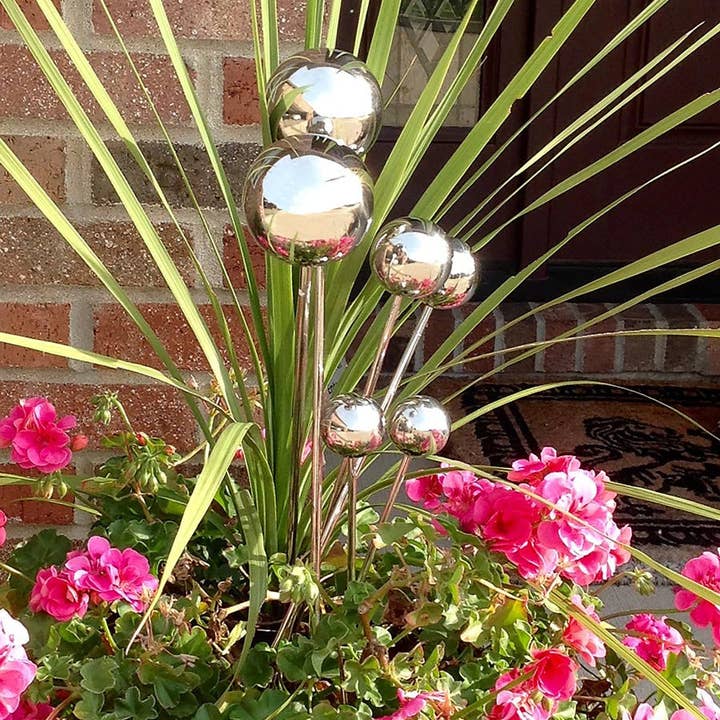 Rome Garden - Wholesale Garden/Lawn Stake - Rome Garden Lollipop Stakes Set of 6 Stainless Steel #CS-7193