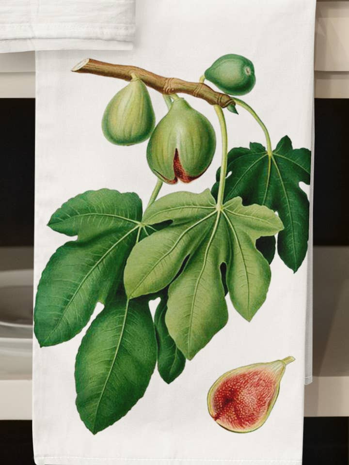 Fresh Green Figs Organic Retro Kitchen Towel for wholesale by Acme. Baby Co. LLC