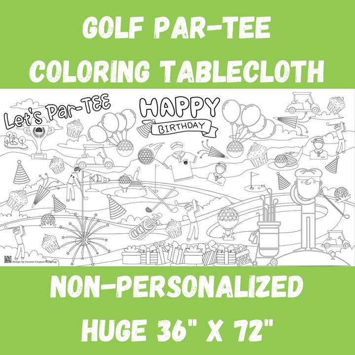 Creative Crayons Workshop - Wholesale Coloring Tablecloth - Kids & Baby - Golf Par-tee Coloring Tablecloth