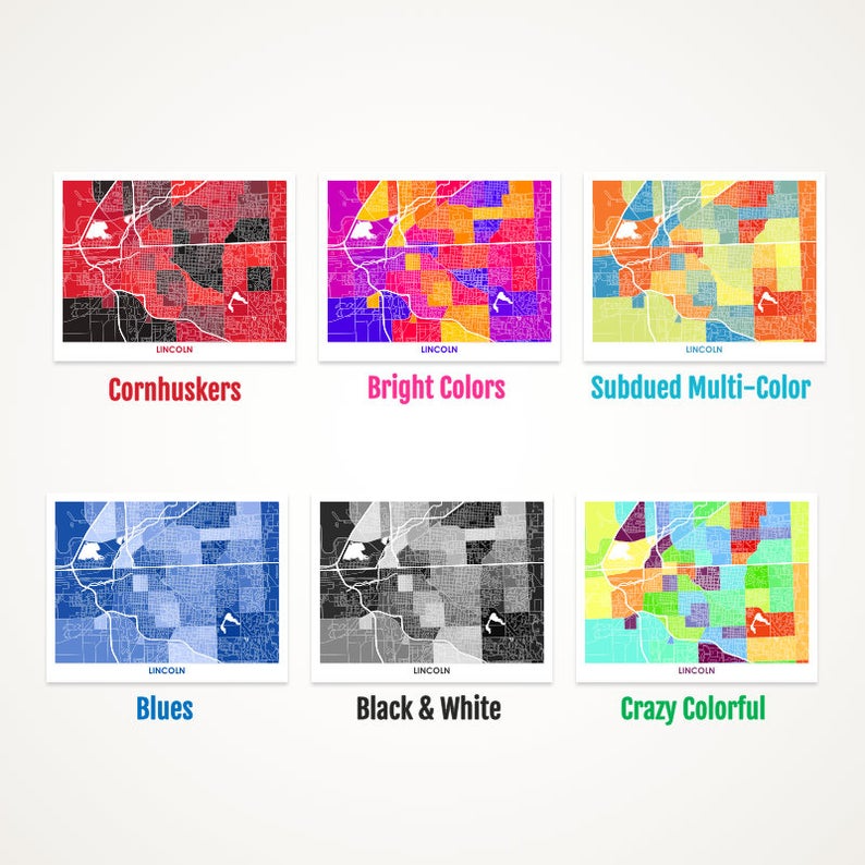 Juanita's Adventures - Wholesale Art Print - Juanitas Lincoln NE Map Print1