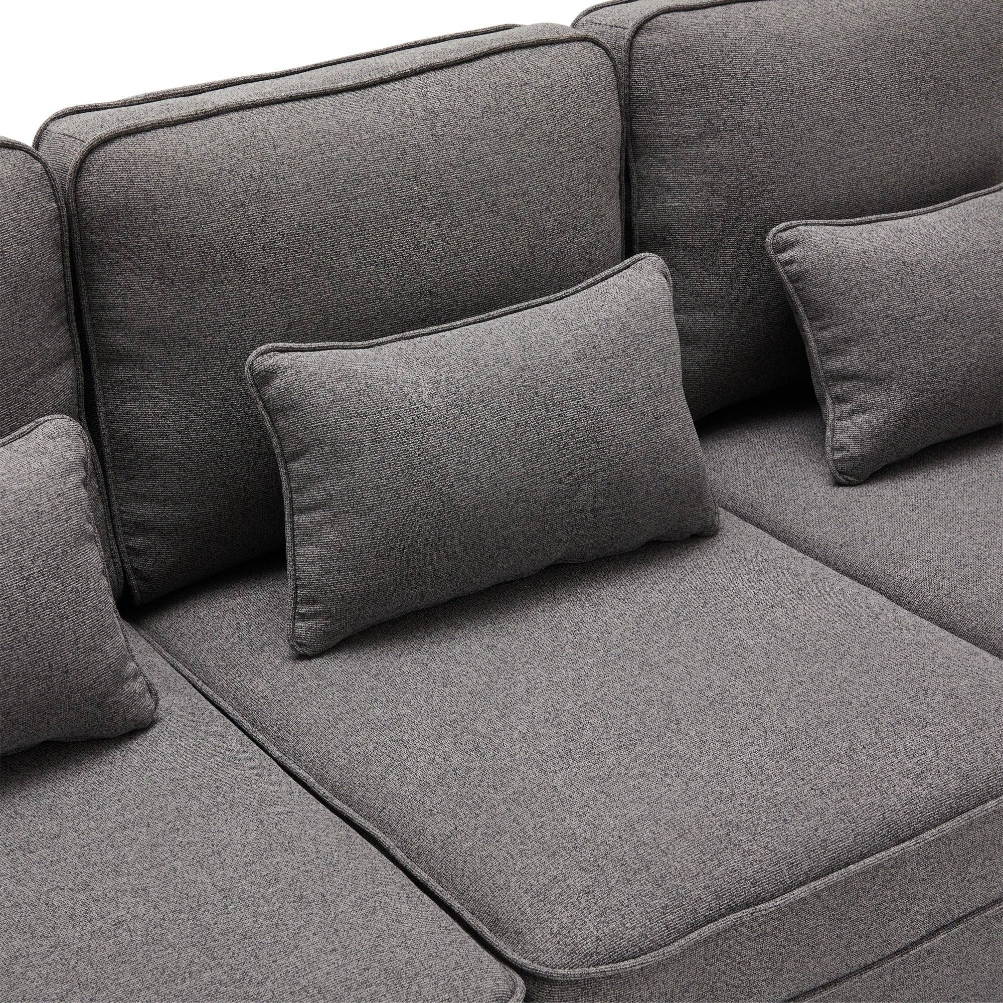 Urban Meuble - Wholesale Sofa - 4-seater sofa with gray linen armrests and 4 cushions 264*83*87cm YASITH18