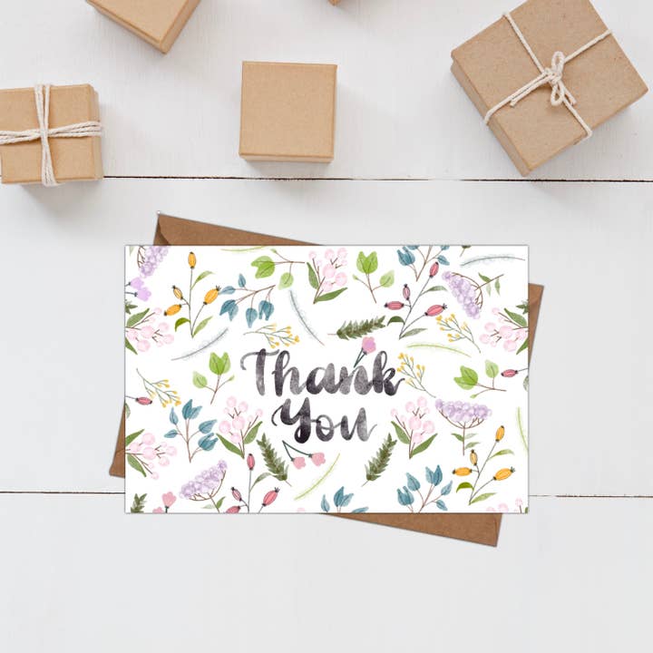 Grazie, con gratitudine, invio di ringraziamento, biglietto vuoto per la vendita all'ingrosso da parte di Stick With It Sticker Co