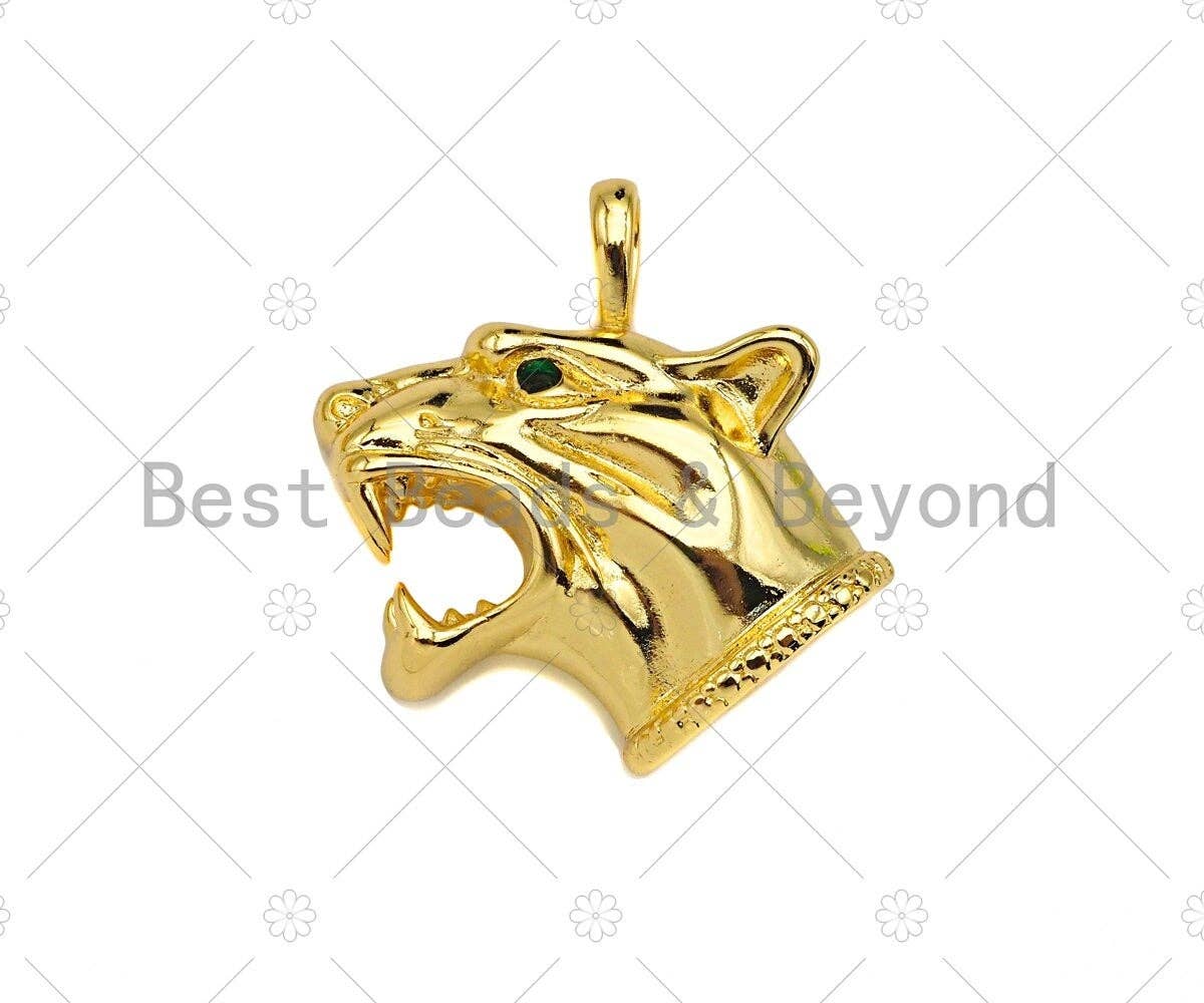 BestBeads&Beyond – wholesale Individual charm/pendant – 18K Gold Filled Tiger Head, Panther Head Pendant1