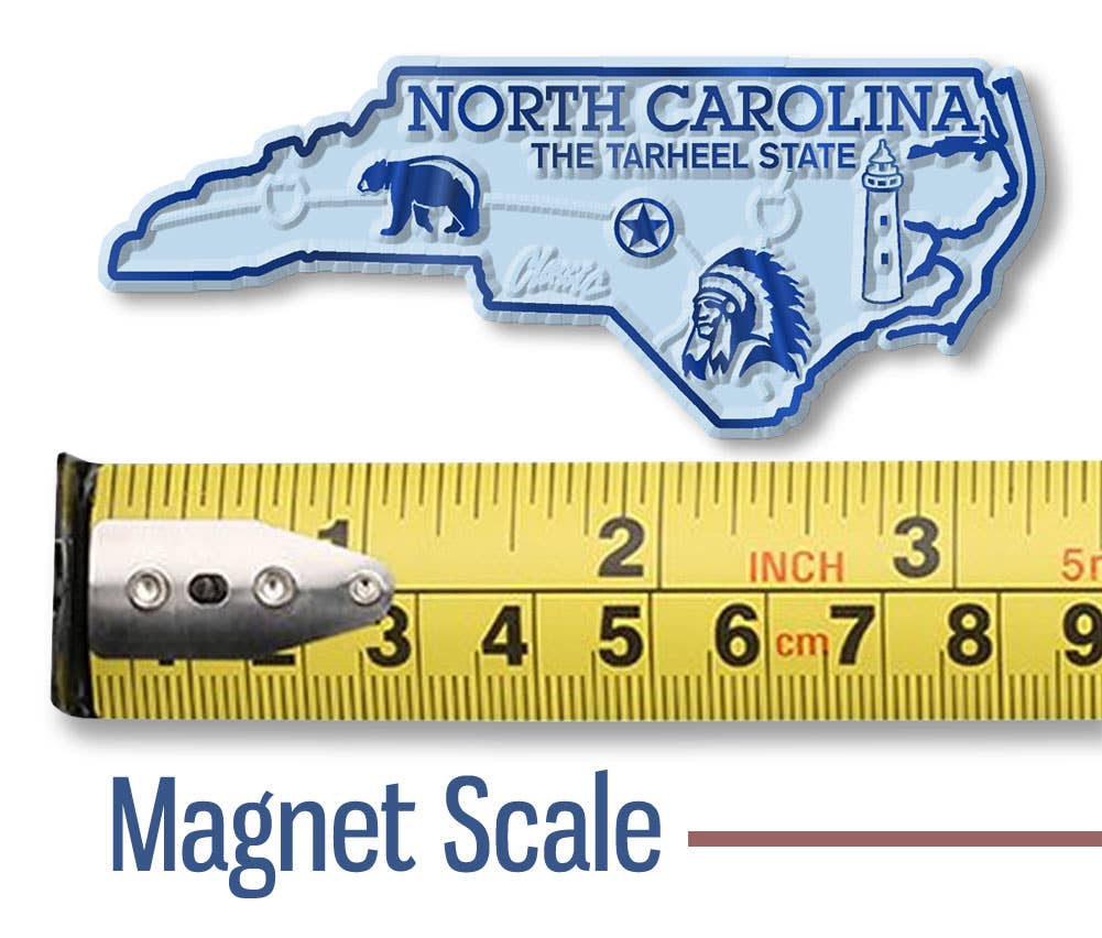 7 Star - Wholesale Magnet - North Carolina - NC Small State Magnet, Made in USA1