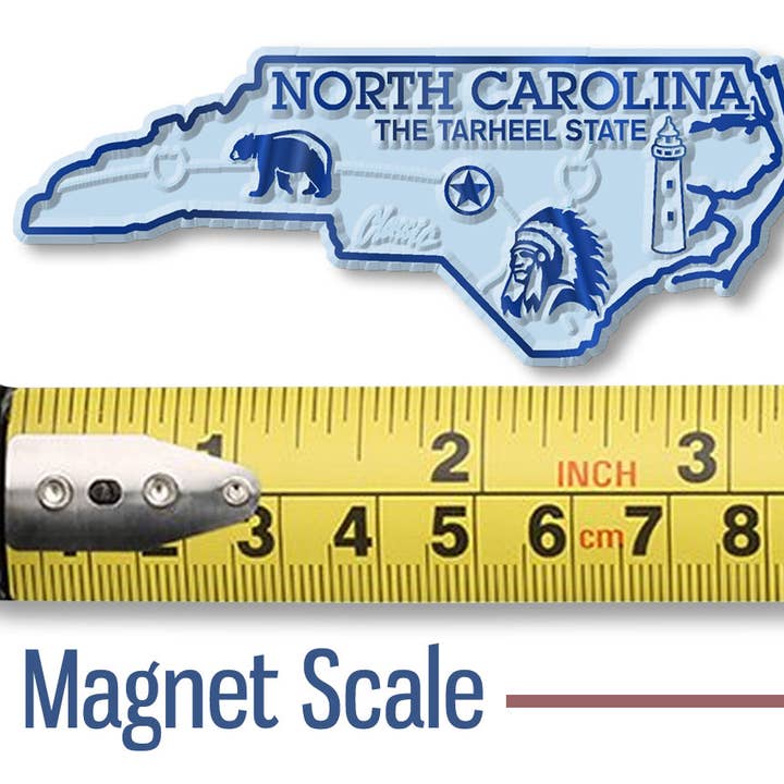 7 Star - Wholesale Magnet - North Carolina - NC Small State Magnet, Made in USA1