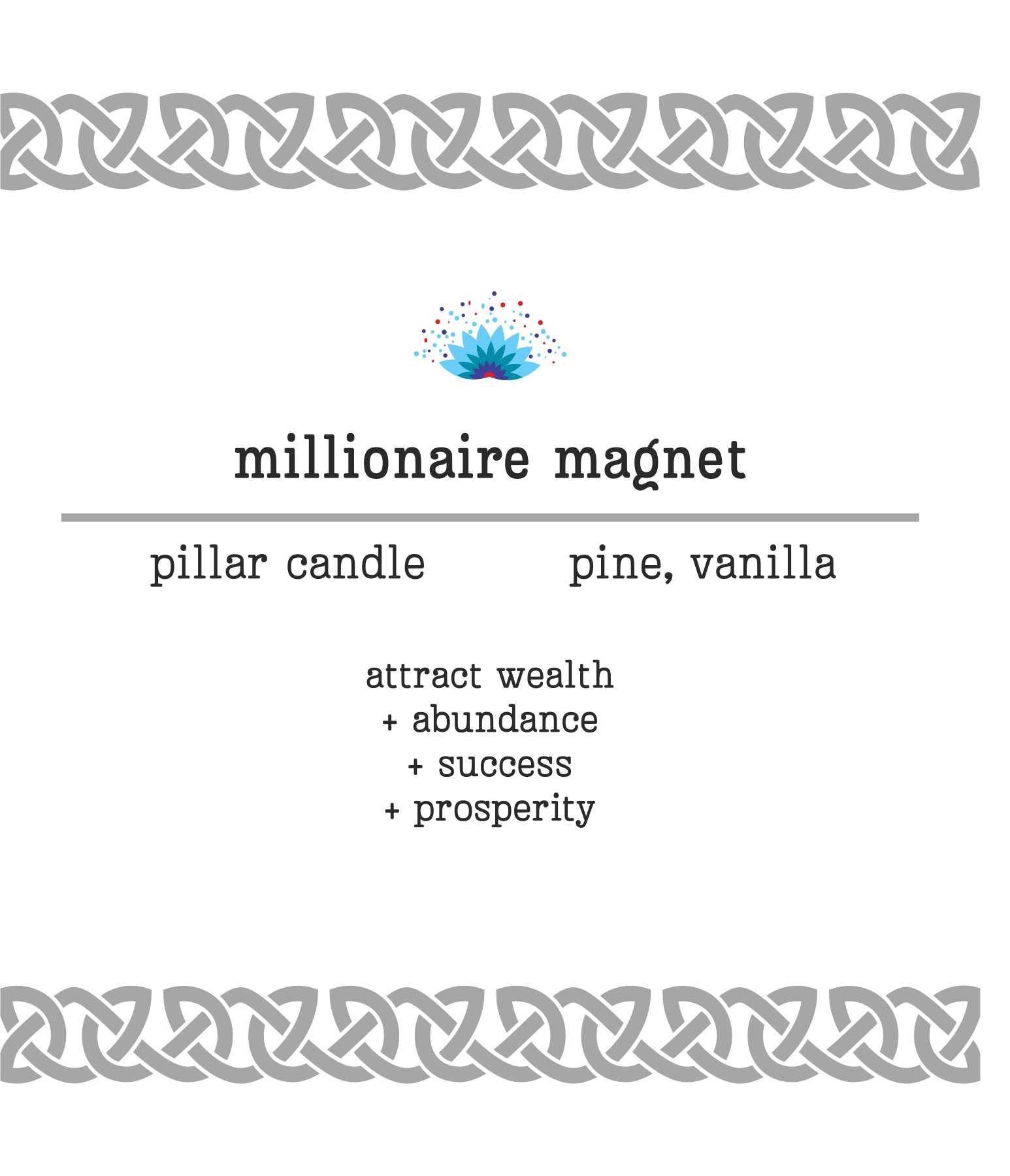 Vrinda - Wholesale Pillar Candle - Manifestation Pillar Candle Millionaire Magnet 7"x1.5"0