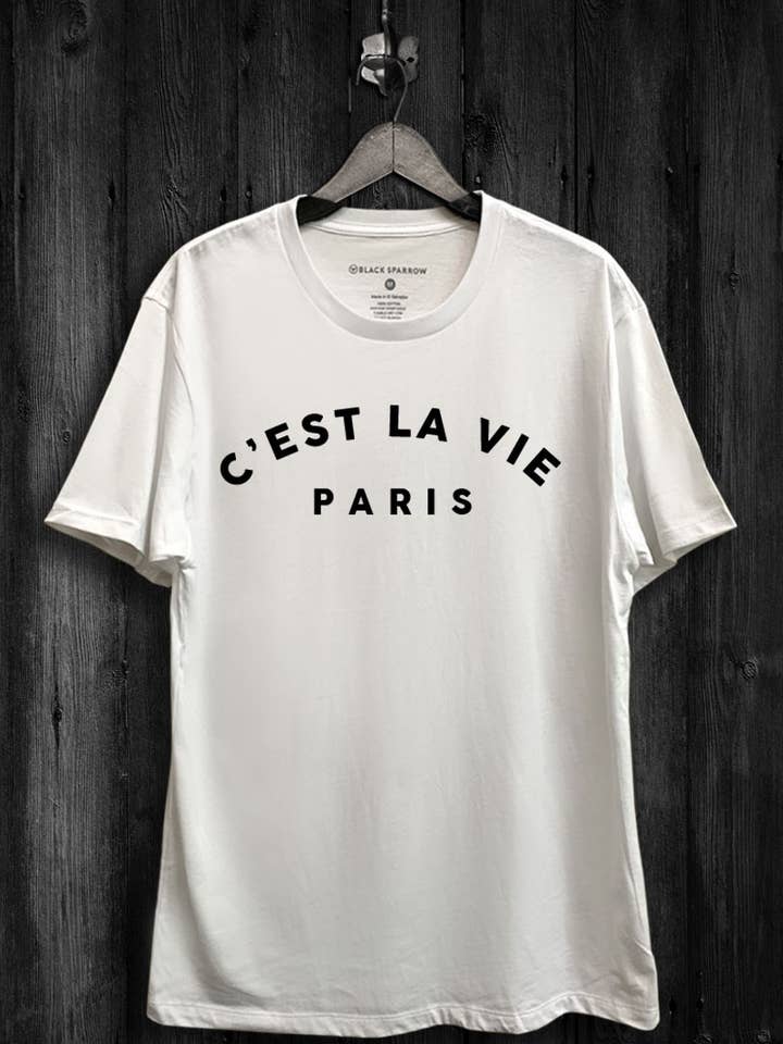 Lotus Fashion Collection - Wholesale Screen Printed T-Shirt - Women's - Cest La Vie Paris Graphic Top1