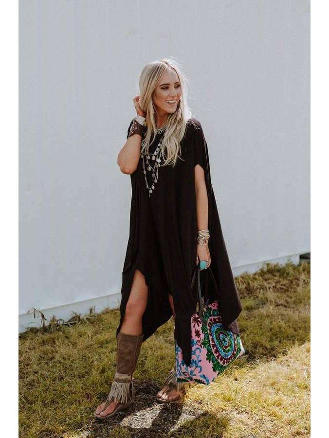 The Wren Tunic - Black for wholesale on Faire