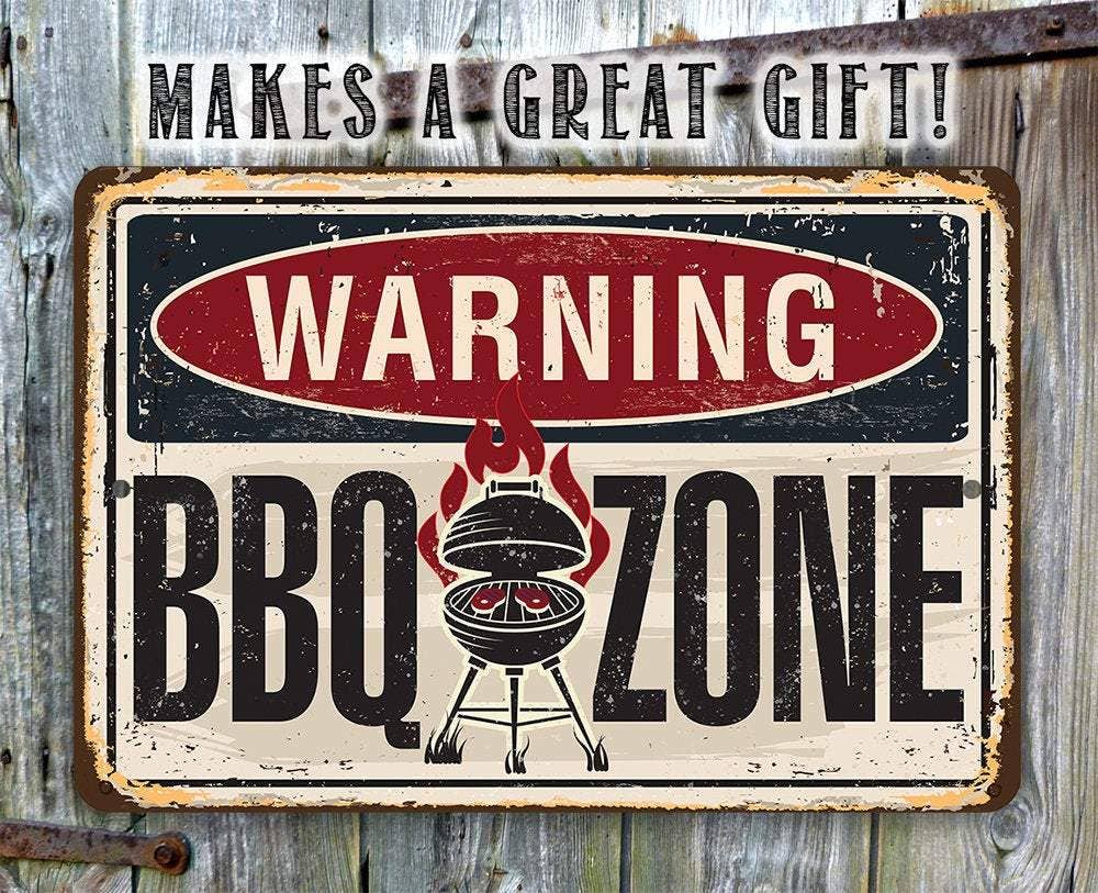 Lone Star Art Metal Signs - Wholesale Sign - Warning BBQ Zone - Metal Sign5