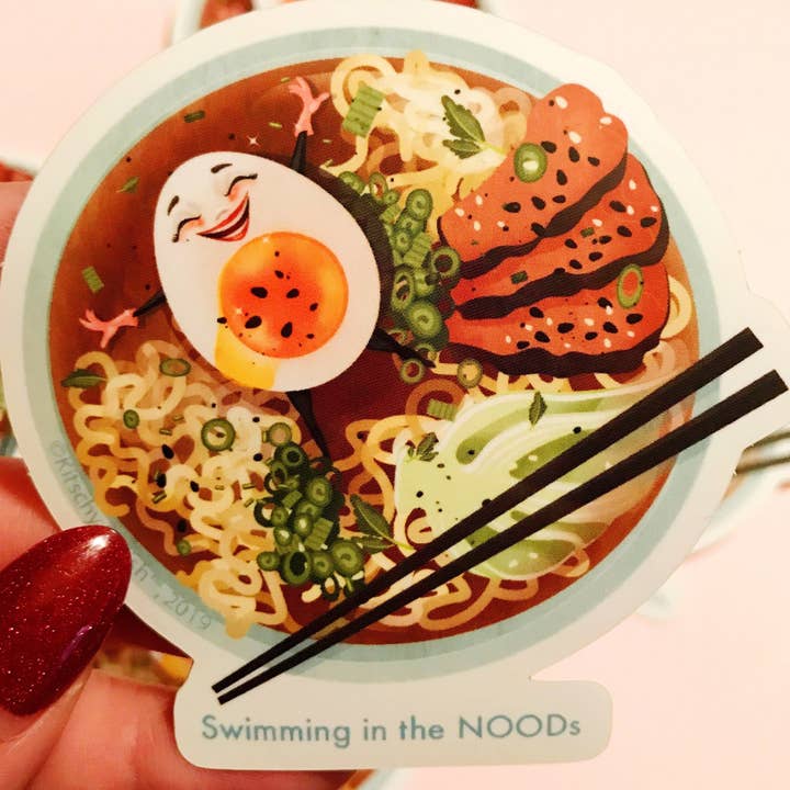 Kitschy Delish - Wholesale Sticker - Swimming in the NOODs vinyl sticker
