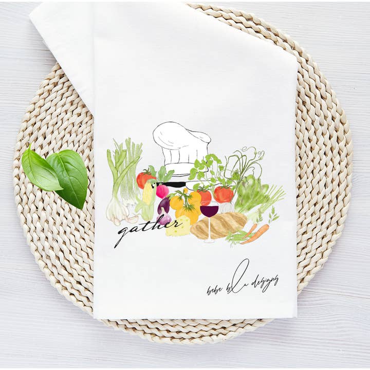 Torchon en coton pour chef, décoration de cuisine, 27 x 27 pour la vente par Bebe Blu Designs, LLC