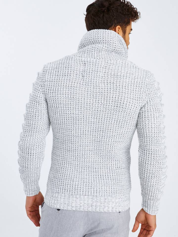 Leif Nelson GmbH - Wholesale Knit Sweater - Men's - Men's Knit Sweater Chunky Knit Shawl Collar LN-557542