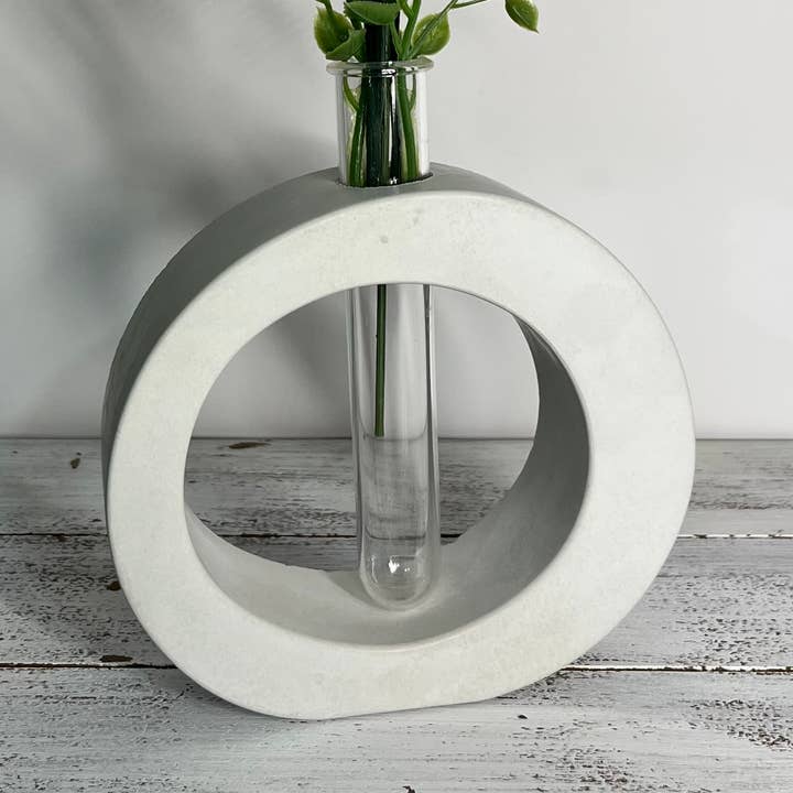 Betonnen vaas met reageerbuis voor wholesale door Joyful Lotus