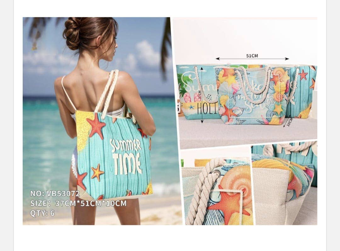 ASSORTMENTS BEACH BAGS - 6 PIECES. for wholesale on Faire