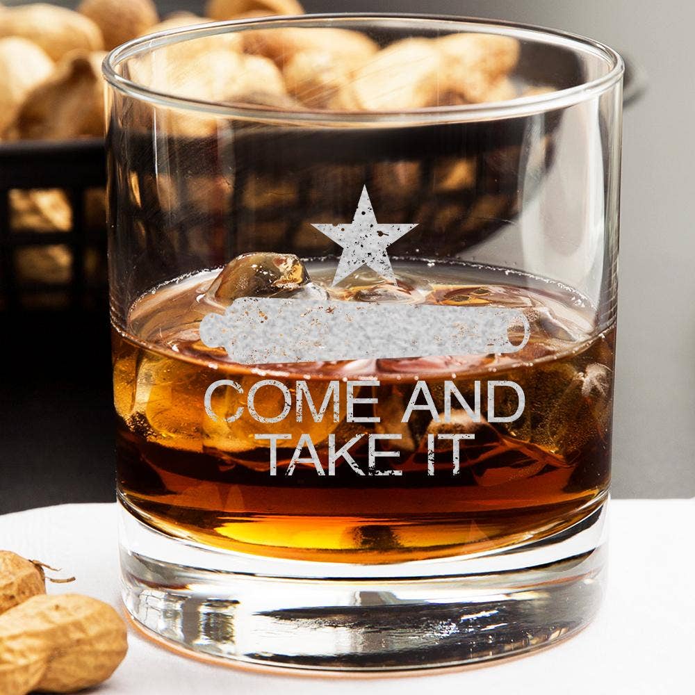 Patriot's Cave - Wholesale Cocktail/Liquor Glass - Patriot's Cave, Come and Take It Cannon 11 oz Whiskey Glass3