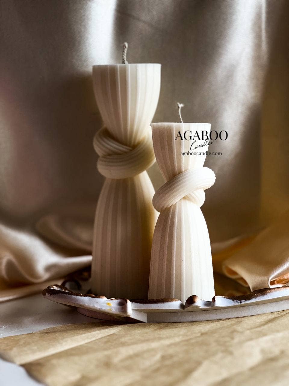 Agaboo Candle - Wholesale Pillar Candle - Knot Stripe Cylindrical Pillar Candle6