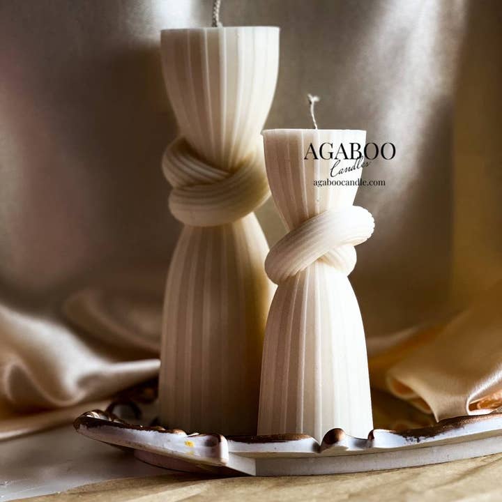 Agaboo Candle - Wholesale Pillar Candle - Knot Stripe Cylindrical Pillar Candle6