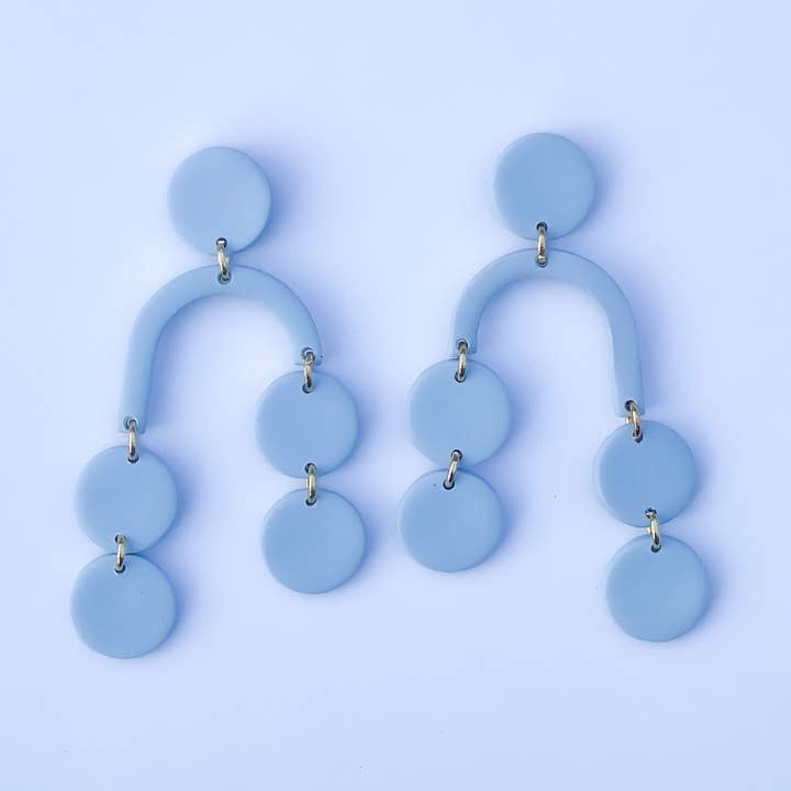 baby blue asymmetrical dangles for wholesale by The Color Theory