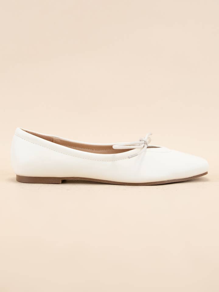 CCOCCI - Wholesale Flats - Women's - CHARLOTTE-4 SQUARE-TOE FRONT BOW BALLET FLATS