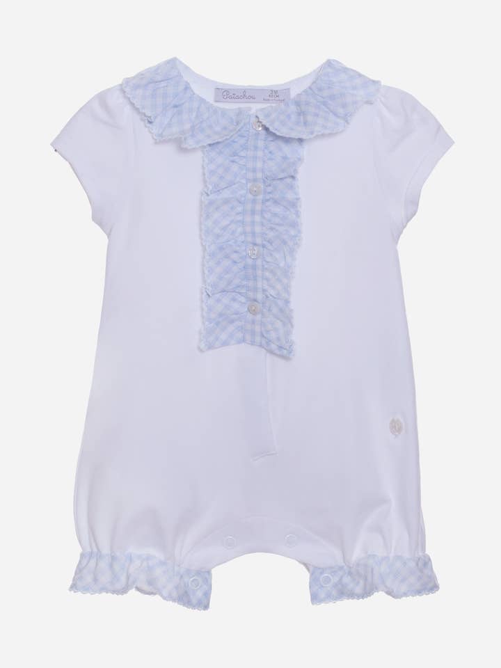 Blå buksedragt med ternede detaljer for engroshandel hos Patachou