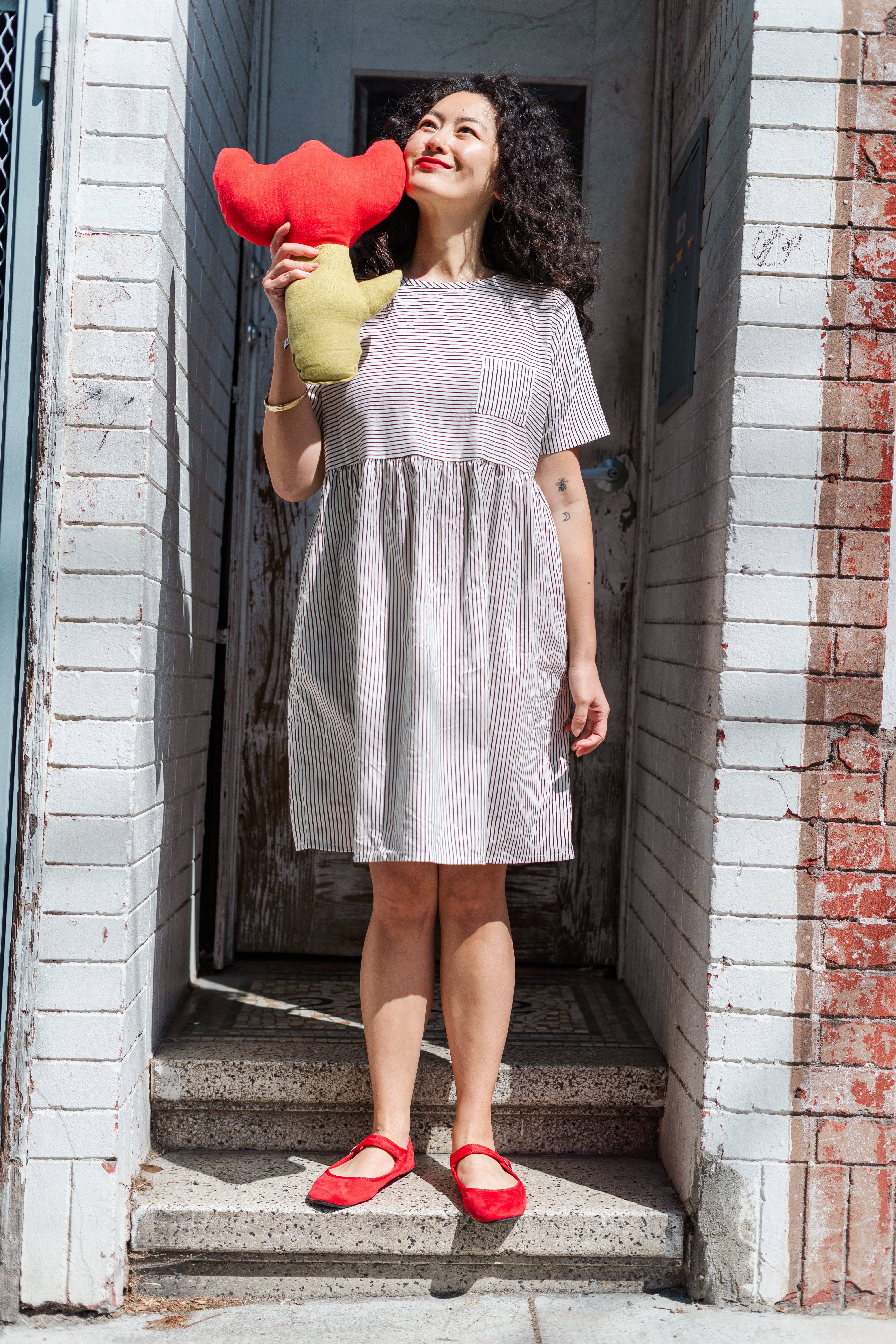 Nettle Studios - Wholesale Dress - Women's - Size Inclusive Plus Size Shirt Dress Pockets Striped Linen10