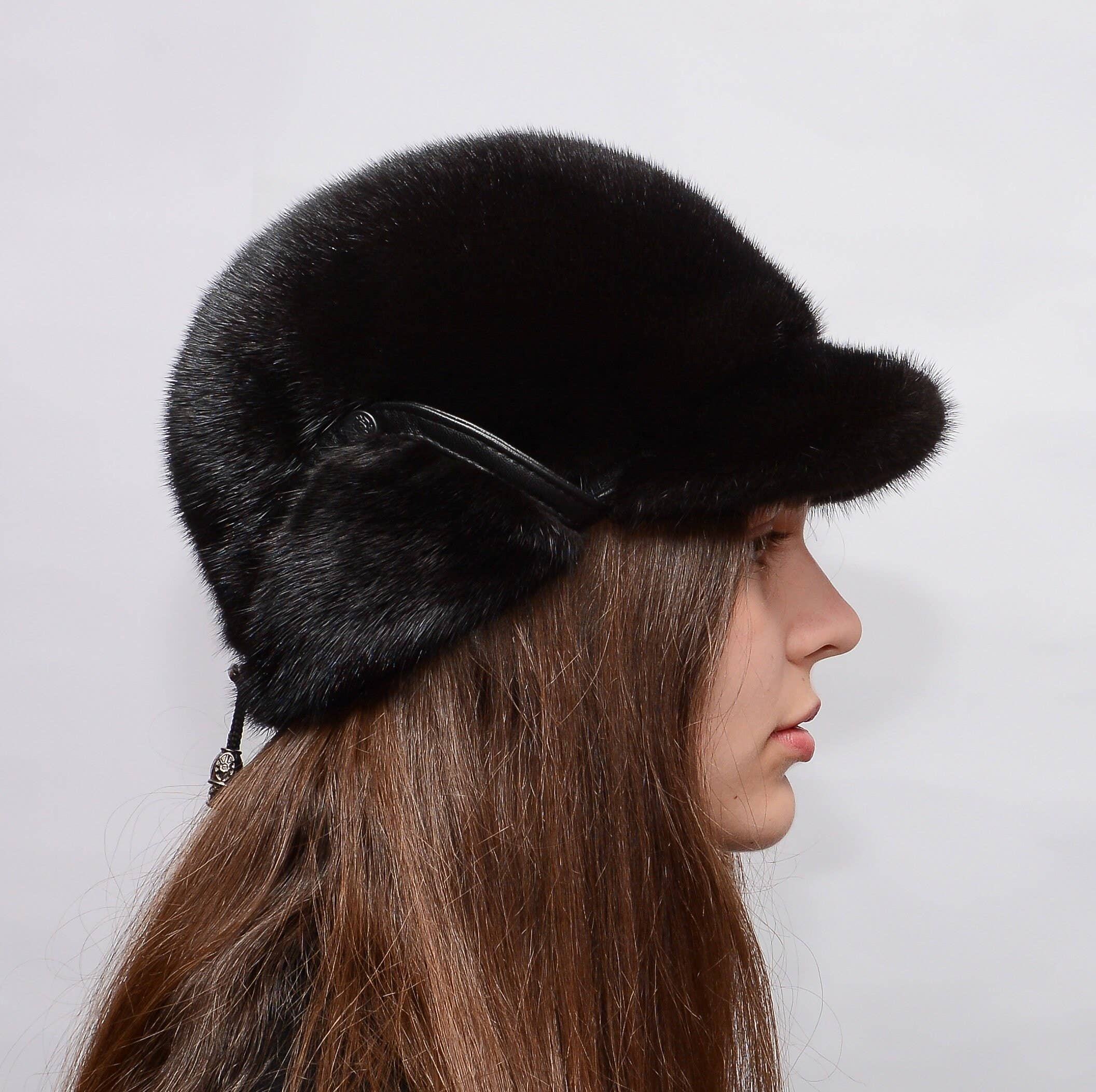 FurStyleUa - Vente Béret – femme - Chapeau en fourrure de vison pour femme, chapeau d'hiver en fourrure russe, véritable chapeau en fourrure.12