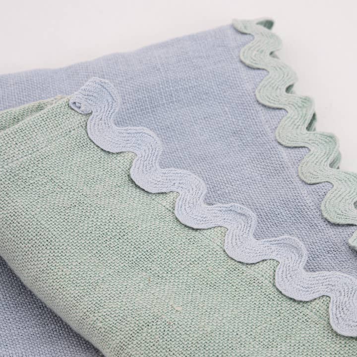 Meri Meri - Wholesale Dinner & Cloth Napkin - Pastel Ricrac Fabric Napkins