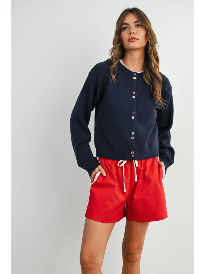 BUTTERMELON - Wholesale Cardigan - Women's - Long Sleeve Buttoned Cropped Cardigan - BMC790635