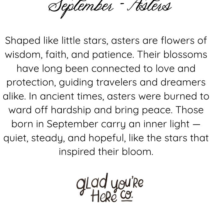 glad you're here co - Wholesale Painting/Drawing - Original September Birth Month Flower – Aster Flower Painting on Handmade Paper – Vintage Botanical Artwork for Elegance & Valor8