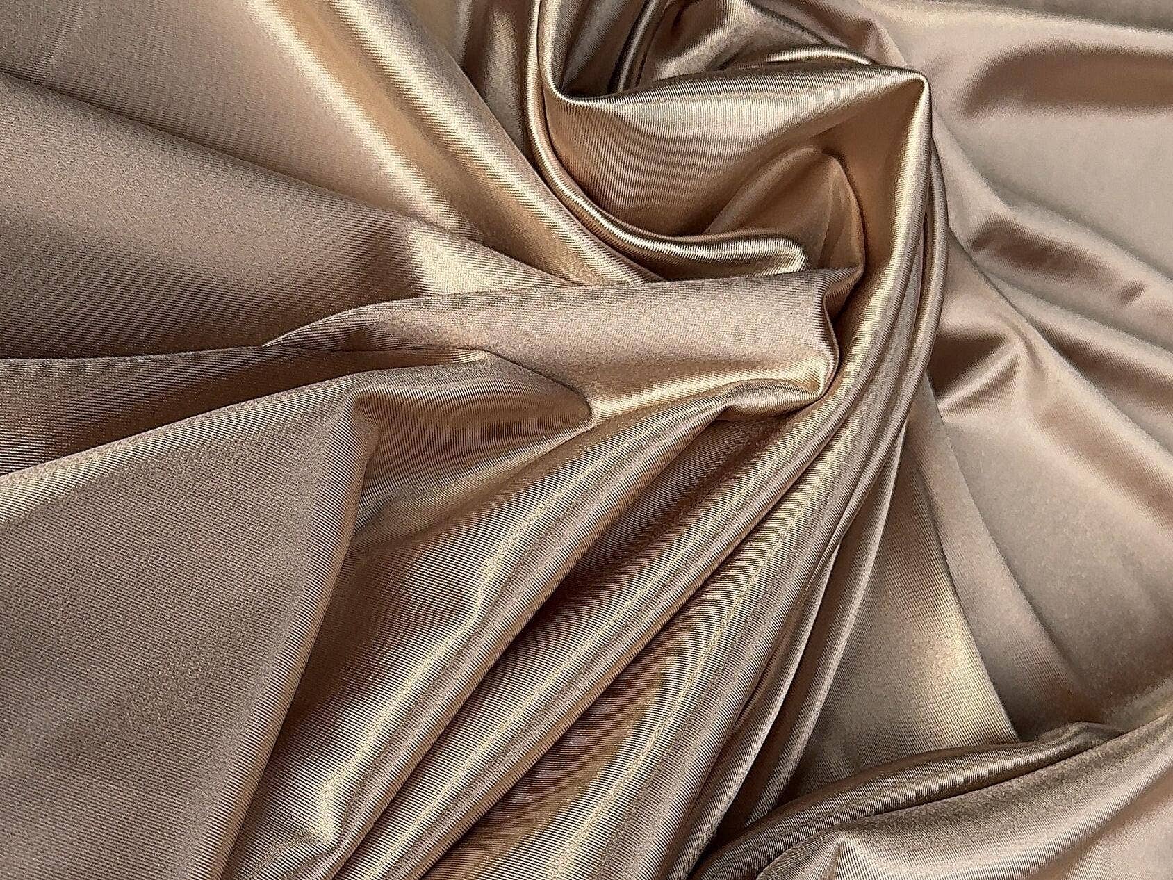 GalaTextile - Wholesale Fabric - Champagne stretch satin spandex fabric by yard3