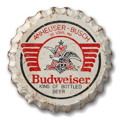 Budweiser Weathered Bottle Cap for wholesale by Desperate Enterprises