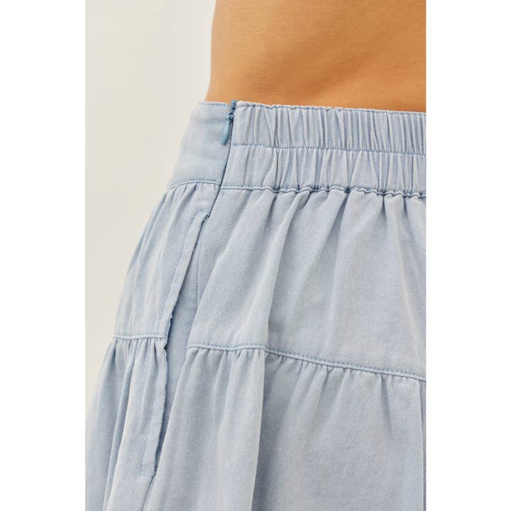 idem ditto – wholesale Shorts – Women’s – WASHED FLARE SHORTS WITH BACK ELASTIC WAISTBAND13