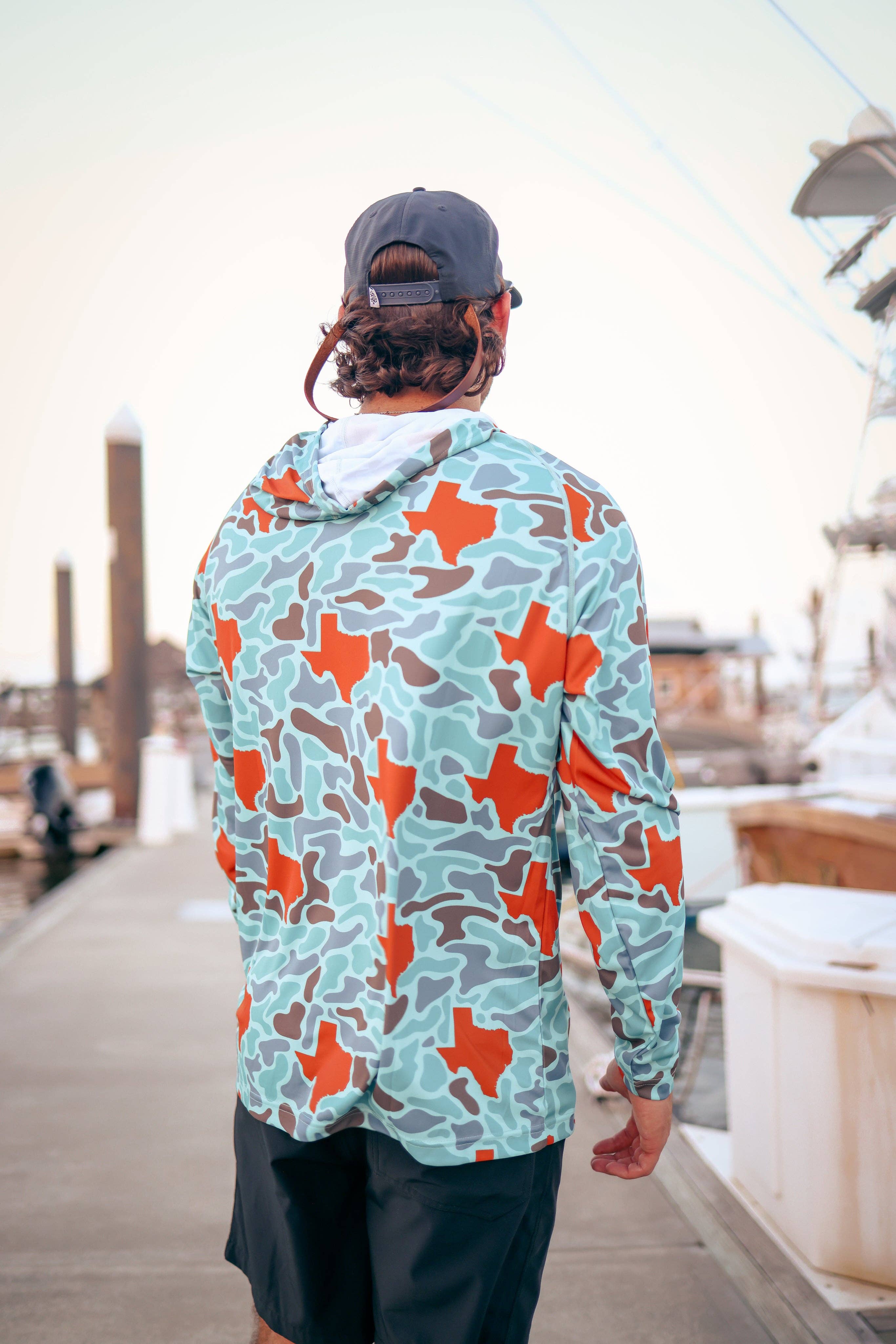 SALT WATER SOUL - Wholesale Hoodie - Men's - Burnt Orange Texas Camo Performance Hoodie2