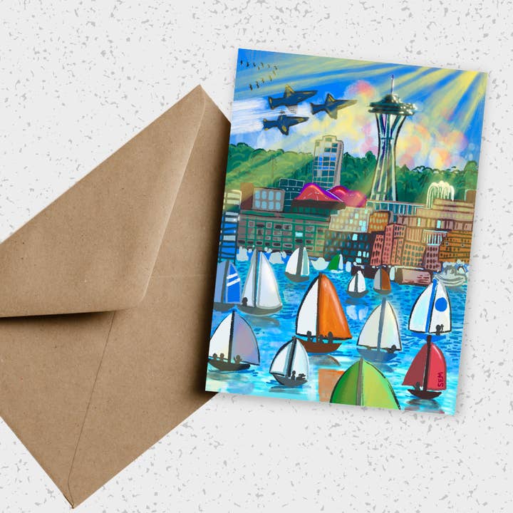 BLANK Summer in Seattle Card for wholesale by Sarahvision