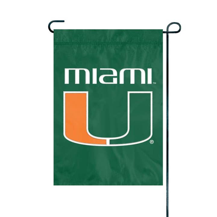 Miami Hurricanes Premium Garden Flag for wholesale by Party Animal, Inc.