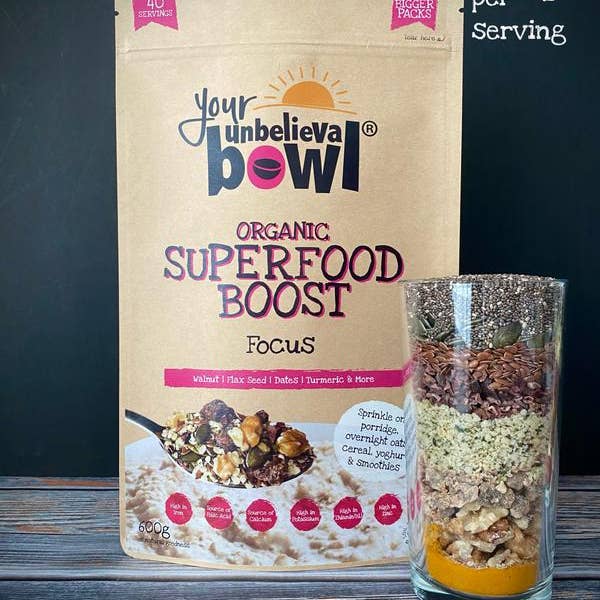 Your UnbelievaBowl – wholesale Protein/superfood powder – Focus Superfood Boost (Divine Date & Walnut blend)