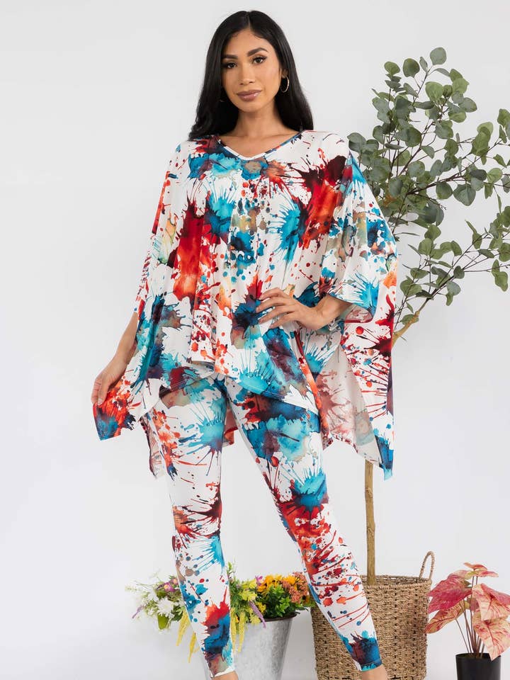 H&H Fashion Inc. - Wholesale Top & Pant Set (NOT Loungewear) - Women's - HH637R-PAINT - 2 PC Top and Bottom Set