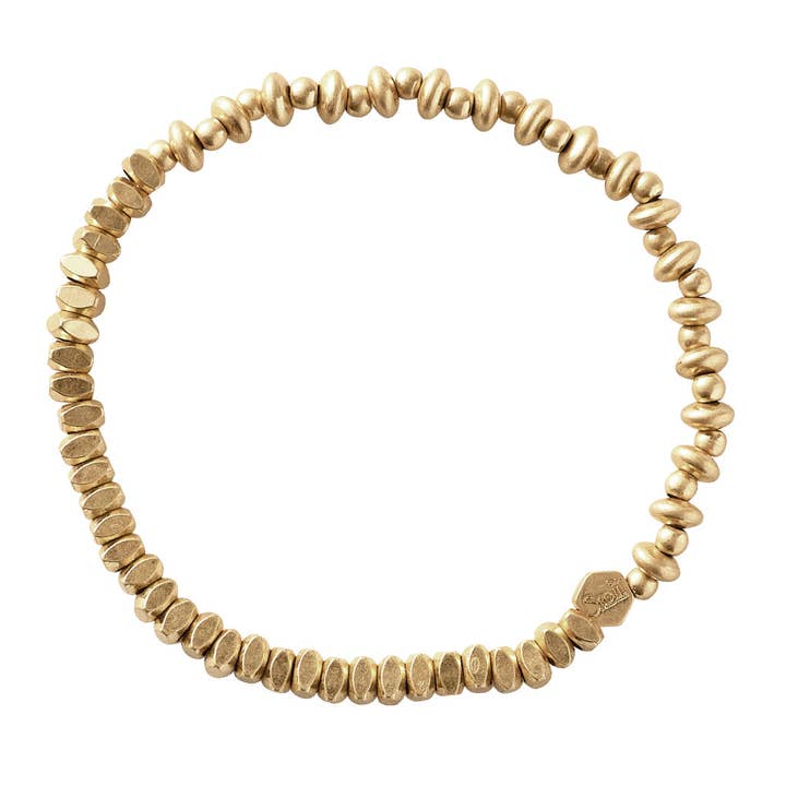 Mini Metal Stacking Bracelet - Mixed Beads Gold for wholesale by Scout Curated Wears