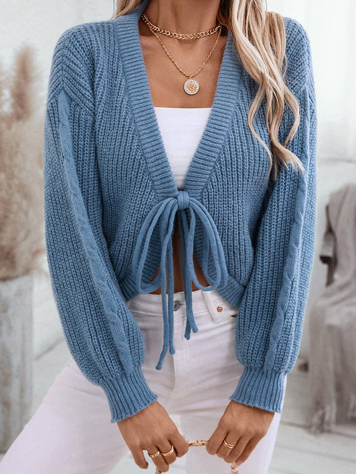 Katinki - Wholesale Knit Sweater - Women's - Knotted V-Neck Sweater6