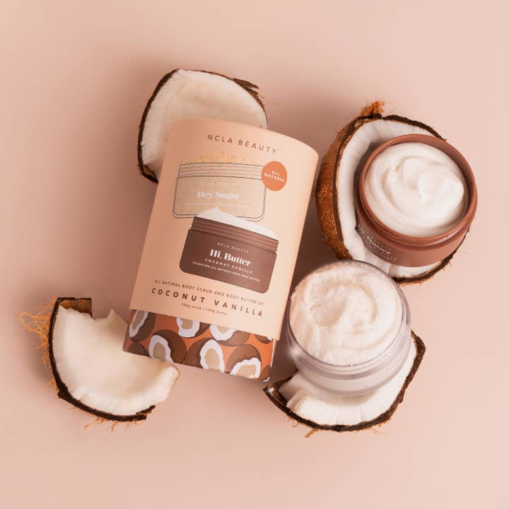 NCLA Beauty - Wholesale Body Scrub/Exfoliant - Coconut Vanilla Body Scrub + Body Butter Set