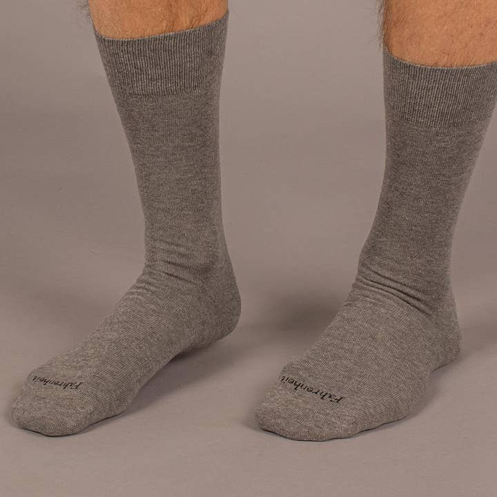 Chaussettes ras du cou en coton pour hommes | Gris uni pour la vente par Fahrenheit