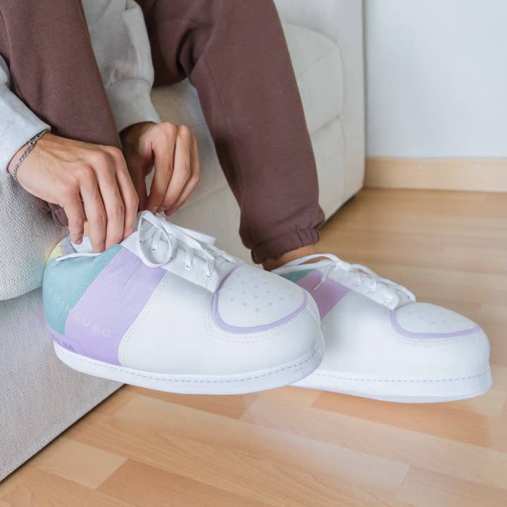 Flamingueo – Großhandel Slip-on-Sneaker – Damen – PAMPIDIUS weiße pastellfarbene Unisex-Heimschuhe