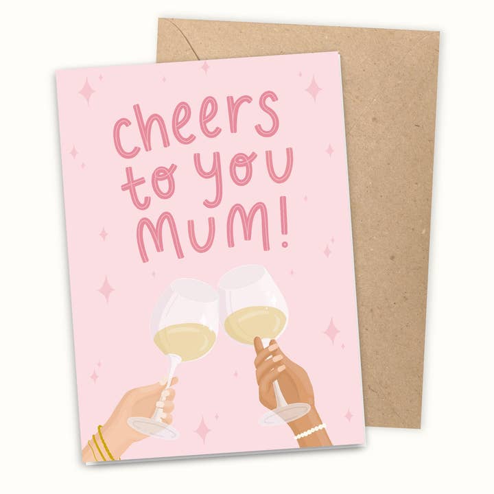Cheers Mothers day card for wholesale by Lazy Sunday Collective