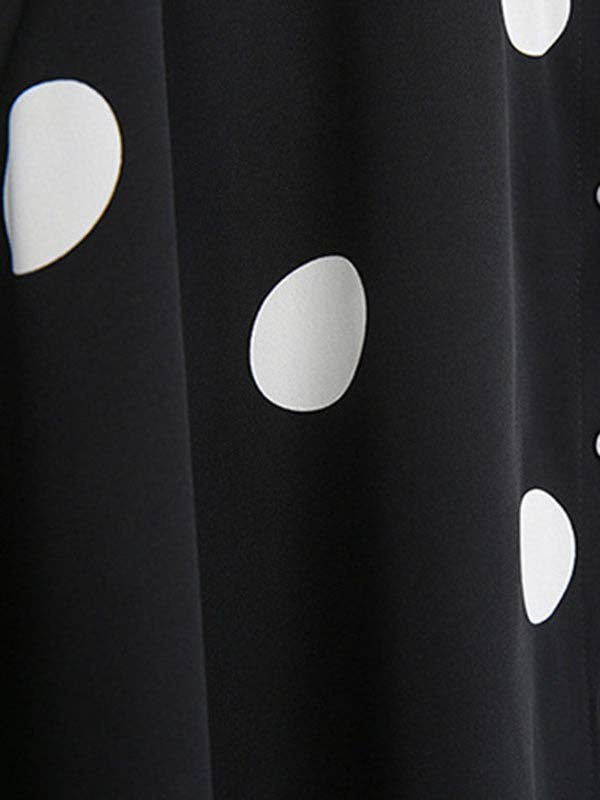 VividLux - Wholesale Overhemd met knopen - Dames - Blouses en overhemden met vleermuismouwen en hoge lage revers met stippen16