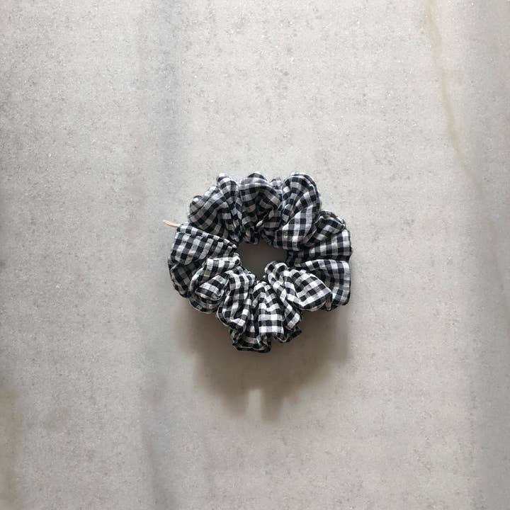 Billy Bamboo – Großhandel Haargummi – Damen – MINI-GINGHAM-HAARGUMMI - neutral1