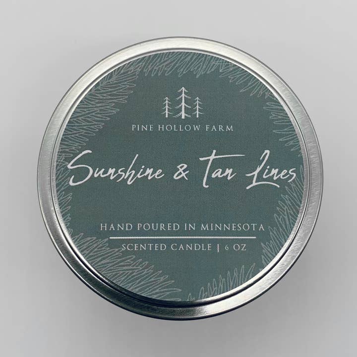 Sunshine & Tan Lines | Wood Wick Soy Candle for wholesale by Pine Hollow Farm LLC