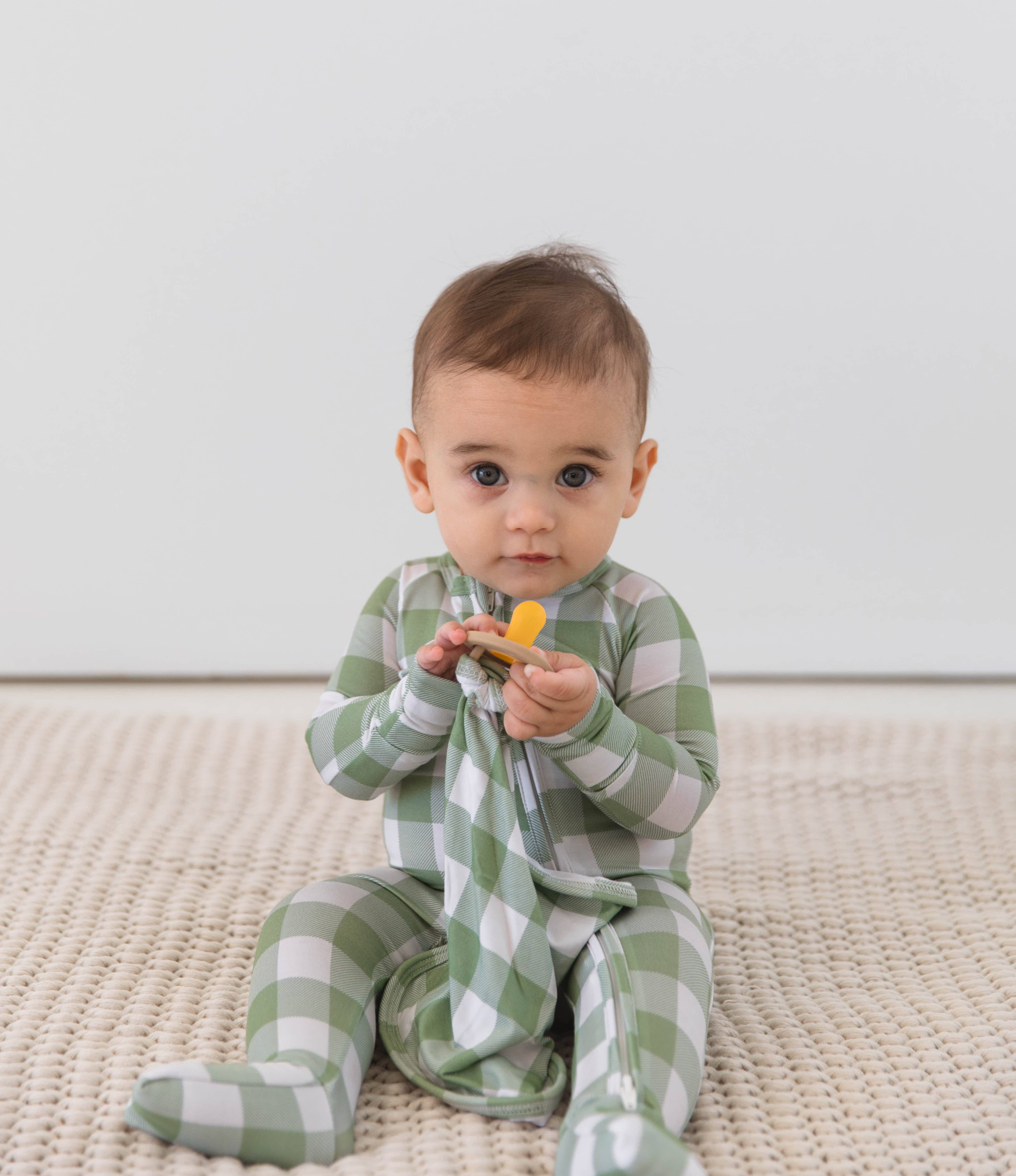 Modern Roots Kids Co. - Wholesale Sleepsuit - Baby - Bamboo Sleeper | gingham2