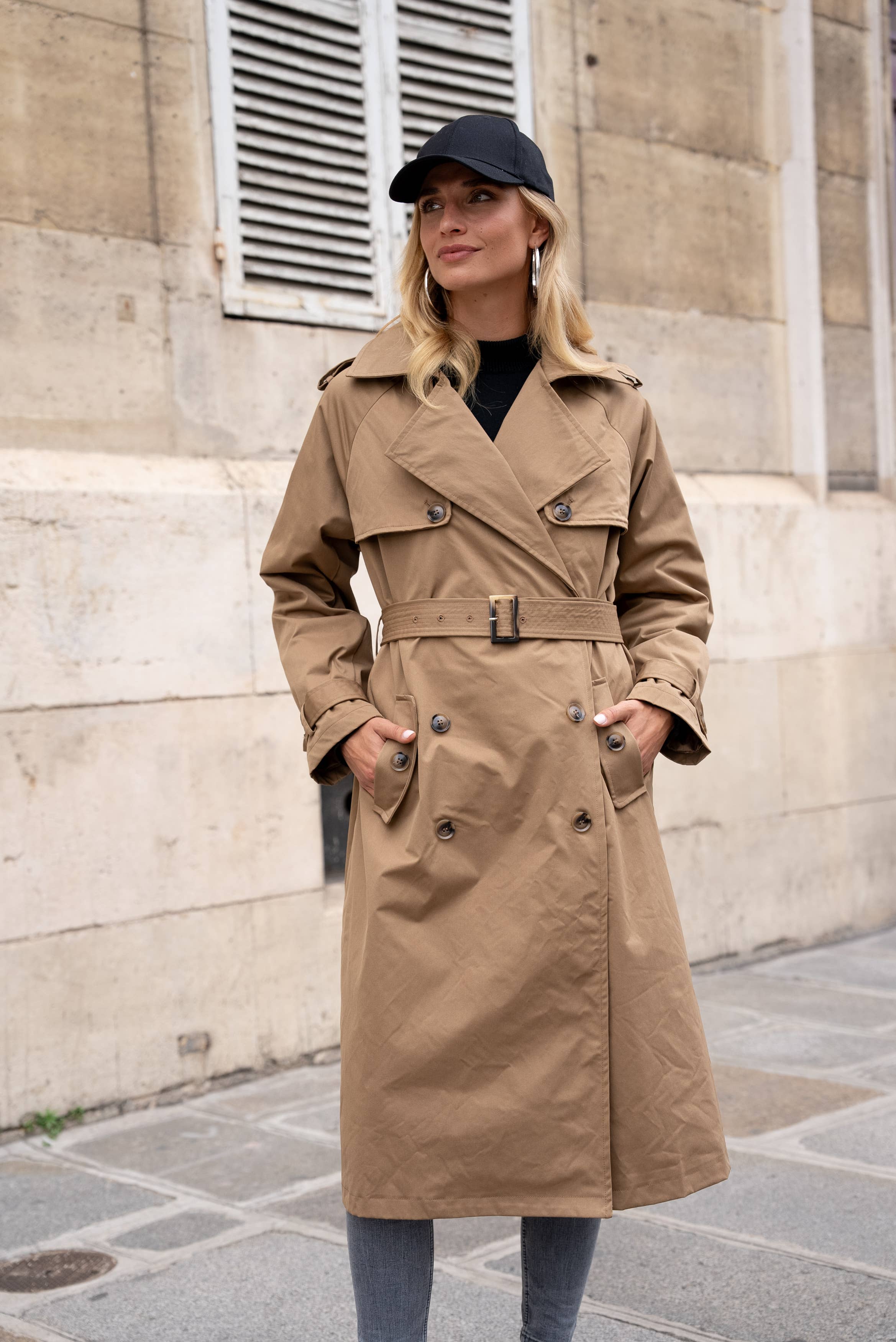 Attrait Paris - Wholesale Trench Coat - Women's - Long double-breasted trench coat2